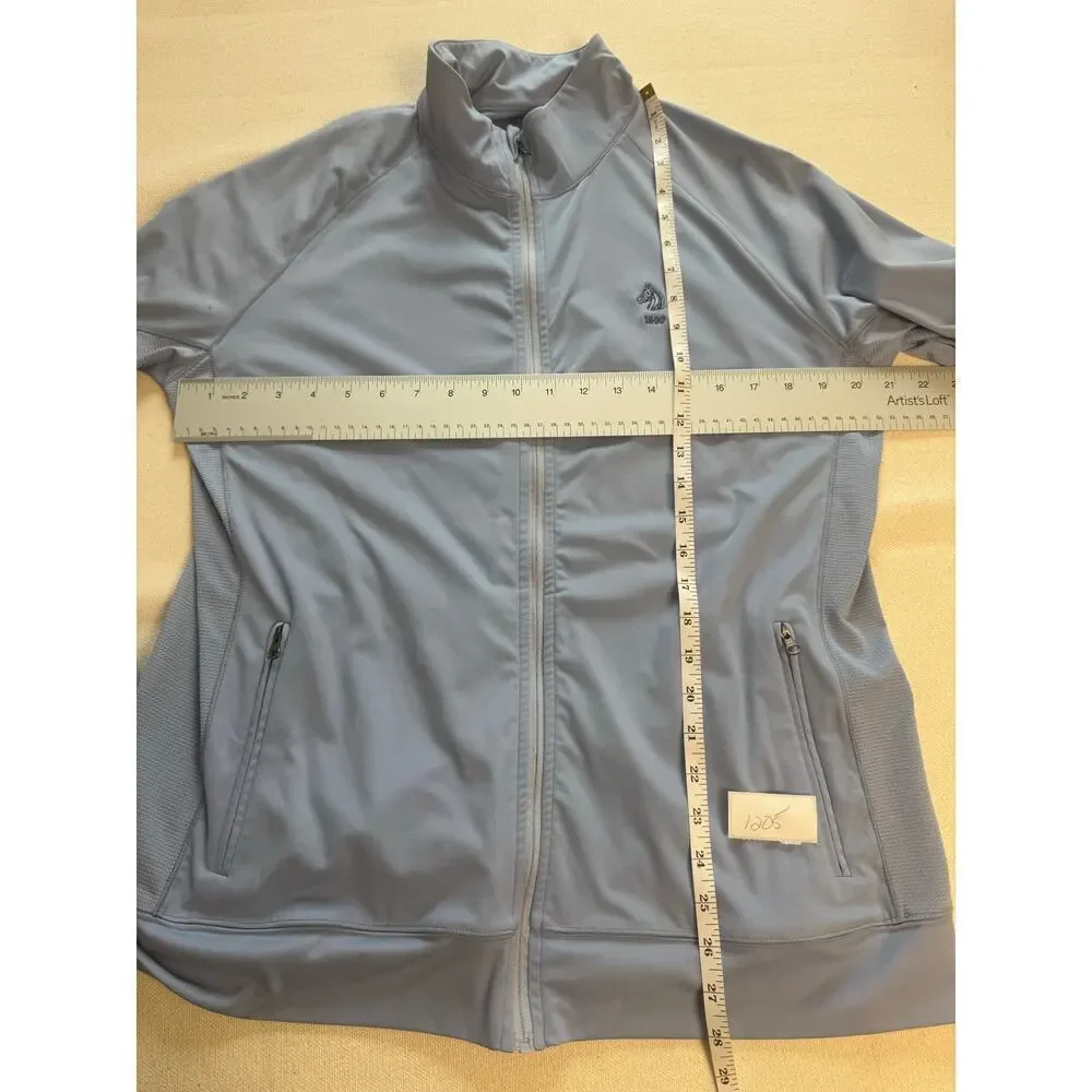 Cutter And Buck Drytec Full Zip Size XL Light Blue Zip Pockets Golf Breathable